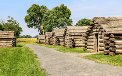 Reconstructed army huts of General Muhlenbergs Brigade in Valley Forge NHP 