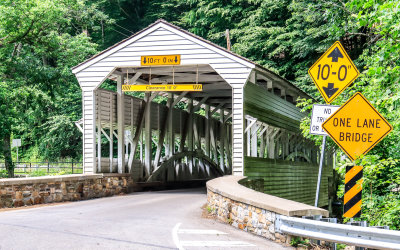 Single lane Covered Bridge over Valley Creek in Valley Forge NHP