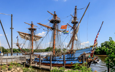 Reproduction of the Kalmar Nyckel, one of two ships landing in 1638, in First State NHP