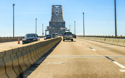 The Commodore Barry Bridge over the Delaware River in Wilmington Delaware