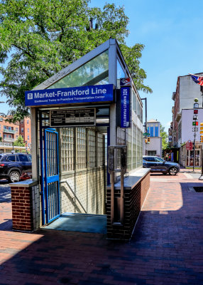 Philadelphia subway system stop on Market Street in Philadelphia