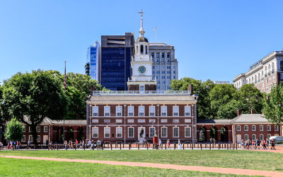 Independence Hall with East and West wings in Independence NHP