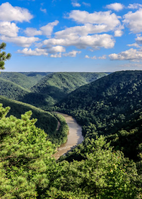 The New River viewed from the Turkey Spur Overlook in New River Gorge National Park