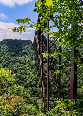 The New River Gorge Bridge from along the Fayette Station Road in New River Gorge National Park