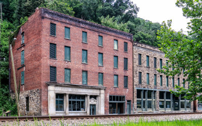 Main buildings in Thurmond along the Chesapeake and Ohio (C & O) Railway in New River Gorge National Park