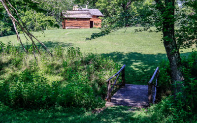 Footbridge to Smokehouse and Kitchen Cabin in Booker T Washington National Monument