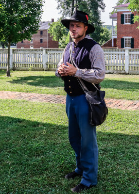 Union Provost Marshal with the County Jail in the background in Appomattox Court House NHP