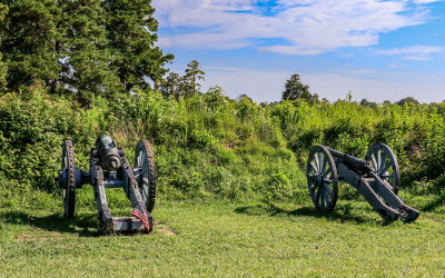Artillery at the First Allied Siege Line at Yorktown in Colonial NHP 