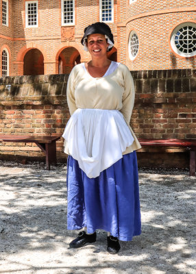 Woman in front of the Capitol Building in Colonial Williamsburg