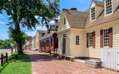 View along Duke of Gloucester Street in Colonial Williamsburg