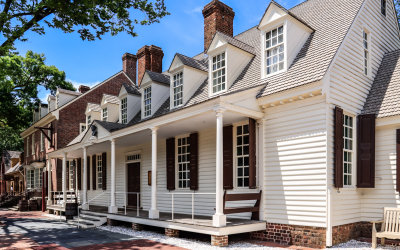 View along Duke of Gloucester Street in Colonial Williamsburg
