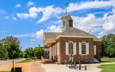 Williamsburg Courthouse on Duke of Gloucester Street in Colonial Williamsburg
