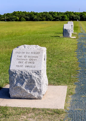 First flight marker in Wright Brothers National Memorial