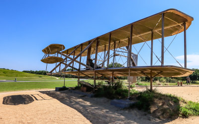 Wright Flier sculpture in Wright Brothers National Memorial