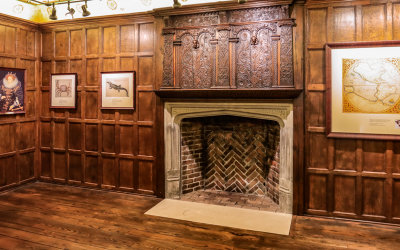 1585 wood paneling originally installed in Kent England in Fort Raleigh NHS