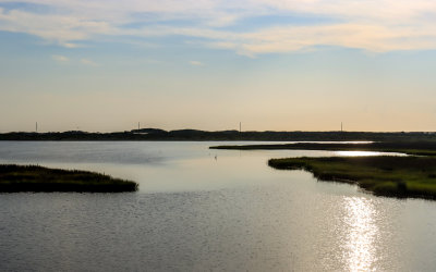 A Bodie Island marsh from a wildlife platform in the early morning hours in Cape Hatteras NS