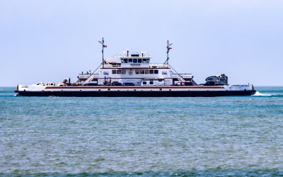 Hatteras bound ferry as seen from the Hatteras-to-Ocracoke vehicle ferry in Cape Hatteras NS