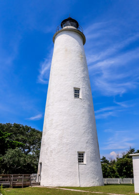 Looking up at the Ocracoke Lighthouse in Cape Hatteras NS