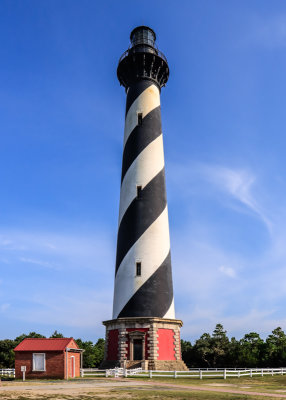 Mid-afternoon view of the Cape Hatteras Lighthouse in Cape Hatteras NS