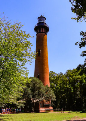 Full view of the Currituck Beach Lighthouse on the north end of the Outer Banks