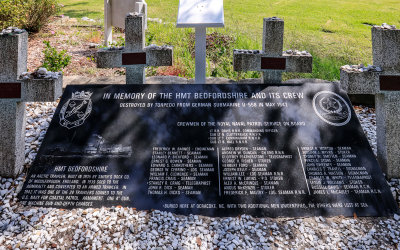 Memorial to British crew members who died in a 1942 German torpedo attack off of the Outer Banks