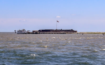 Fort Sumter as seen from the ferry in Charleston Harbor in Fort Sumter National Monument 