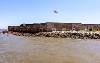 Fort Sumter as seen from the dock in Fort Sumter National Monument