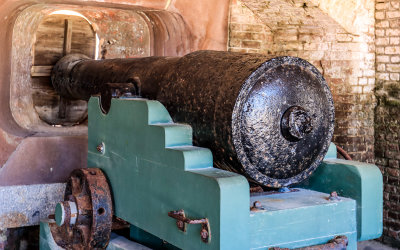 42-pounder, banded and rifled cast iron cannon in Fort Sumter National Monument