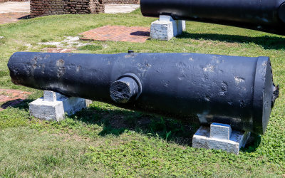 Original 8-inch Columbaid cannon excavated from the ruins in Fort Sumter National Monument