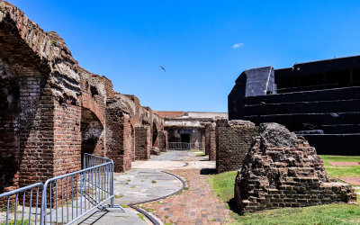 Left casement ruins and part of Battery Huger in Fort Sumter National Monument