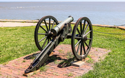 Confederate Mountain Howitzer at the Right-Gorge Angle in Fort Sumter National Monument