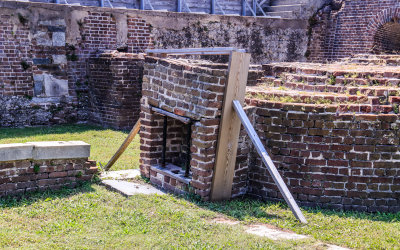 Fireplace in the Officers Quarters ruins in Fort Sumter National Monument