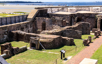 Overview of the Officers Quarters ruins in Fort Sumter National Monument