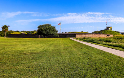 Full view of Fort Moultrie from outside the fort in Fort Sumter National Monument 