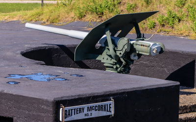 15-pounder rapid fire gun on Battery McCorkle at Fort Moultrie in Fort Sumter National Monument