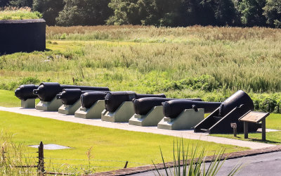 Cannon Walk, artillery from the Civil War and later, outside of Fort Moultrie in Fort Sumter National Monument