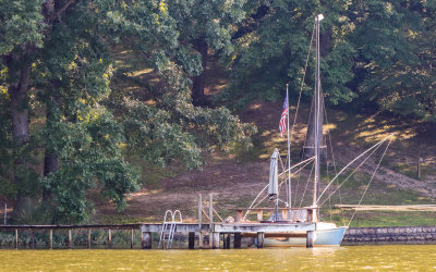 Sailboat at a dock on Chickamauga Lake