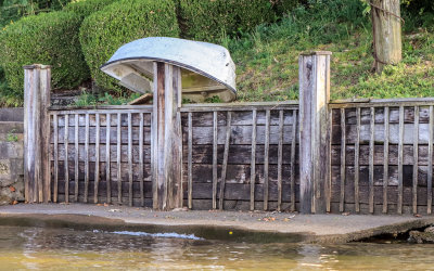 Rowboat stored on the banks of Chickamauga Lake