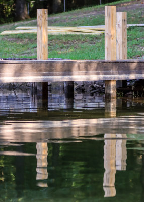 Reflection of a new pier in the waters of Chickamauga Lake