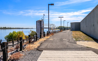 River and floodwall in Paducah Kentucky