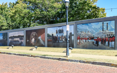 Wall to Wall, city historic mural on the floodwall in Paducah Kentucky