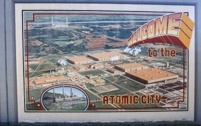 Atomic City panel on the on the floodwall in Paducah Kentucky
