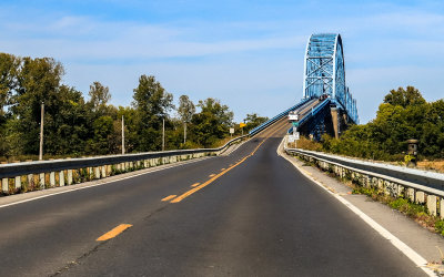 Irvin S. Cobb Paducah Blue Bridge crossing the Ohio River in Paducah Kentucky