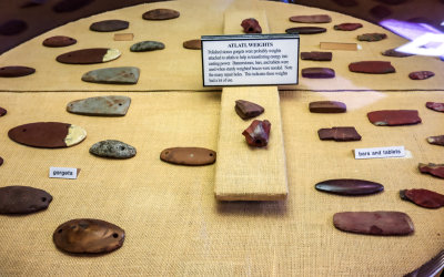 Weights, polished stones used by the ancient inhabitants in Poverty Point NM