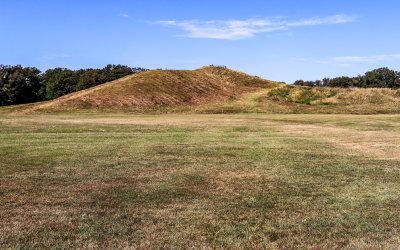 Mound A, one of the biggest aboriginal earthworks in North America, built after 1400 B.C. in Poverty Point NM