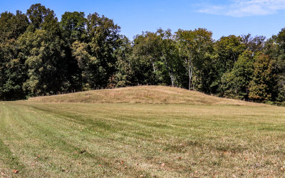 View of Mound B where construction began about 1600 B.C. in Poverty Point NM