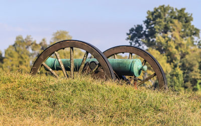 Cannon in the tall grass in Vicksburg NMP