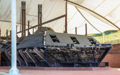 Front view of the USS Cairo in Vicksburg NMP 