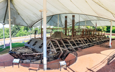 View of the entire length of the USS Cairo in Vicksburg NMP 