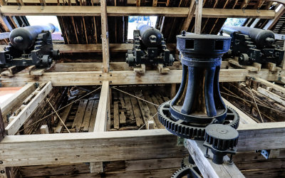 Guns and Capstan (winch) at the front of the USS Cairo in Vicksburg NMP 